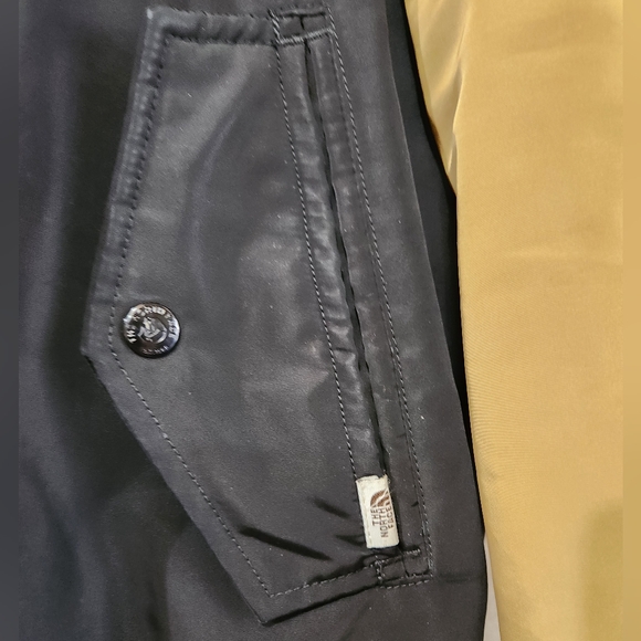 THE NORTH FACE Brown Label Asian Market Outerwear Black Gold Varsity Jacket sz S - Picture 2 of 14
